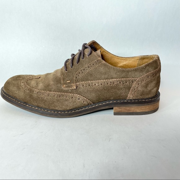 Vionic Bowery Bruno WingTip Oxford Derby  Brown Suede Shoe Size 9 - Picture 2 of 12